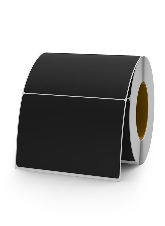 YIKIADA Black Color Coding Labels 2 × 4 Inches Rectangle Vinyl Self-Adhesive Stickers Waterproof Name Tags Removable Roll for Office School Home 500 PCS - Image 1