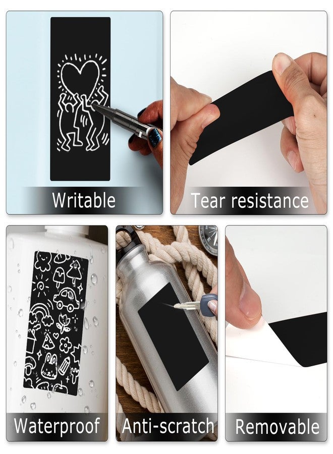 YIKIADA Black Color Coding Labels 2 × 4 Inches Rectangle Vinyl Self-Adhesive Stickers Waterproof Name Tags Removable Roll for Office School Home 500 PCS - Image 3
