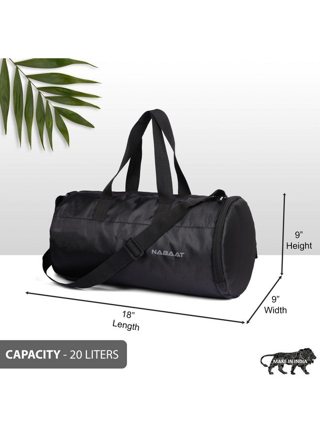 NABAAT EliteFit Classic Gym Bag for Men & Women Sports Bag/Kit Bag with Separate Shoe Compartment (Black, GMB-BK-3) - Image 5