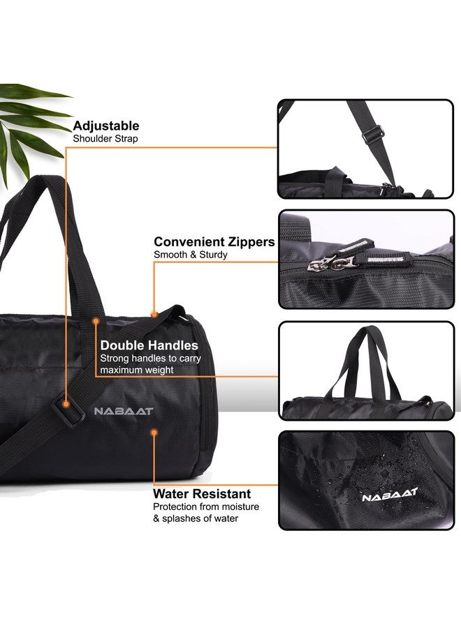 NABAAT EliteFit Classic Gym Bag for Men & Women Sports Bag/Kit Bag with Separate Shoe Compartment (Black, GMB-BK-3) - Image 3