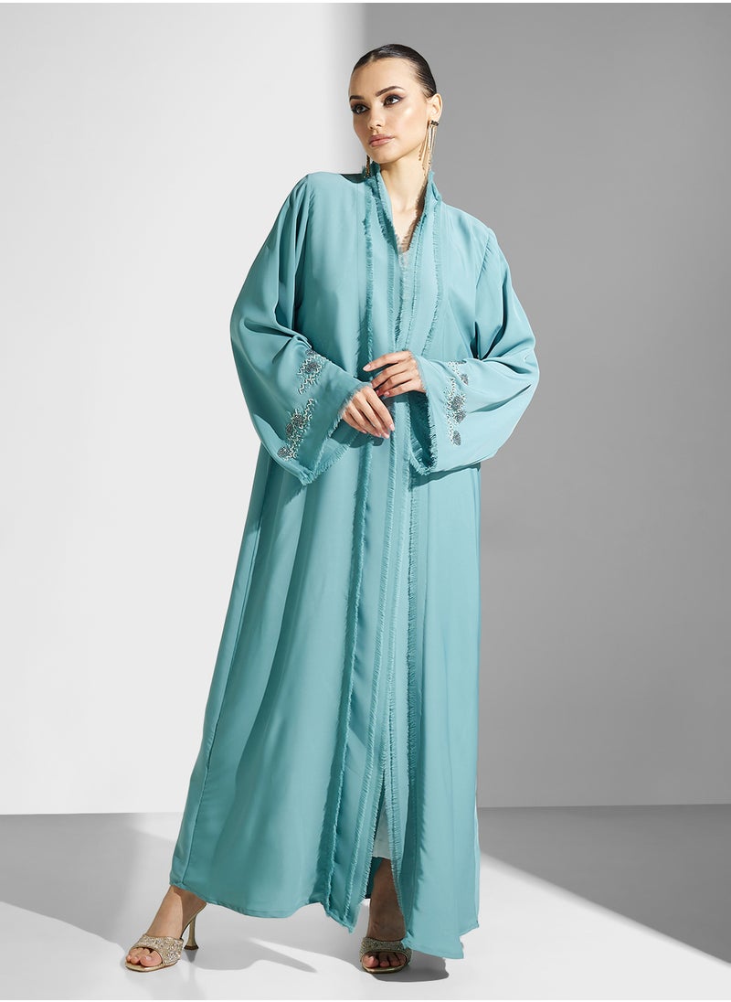 hayas closet Embroidered Flared Sleeve Abaya  - Image 1