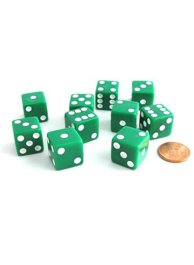Koplow Games مجموعة من 10 نرد سداسية الجوانب D6 بحجم 16 مم باللون الأخضر - Image 1
