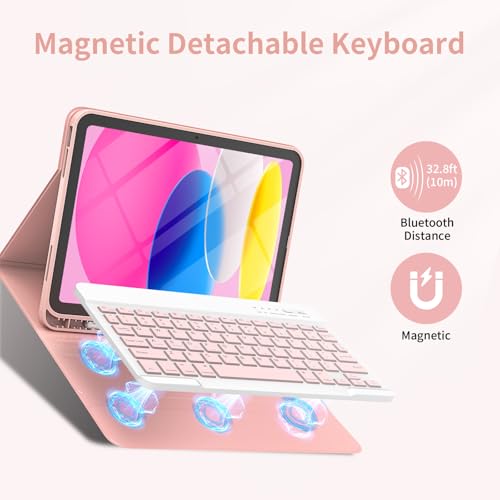 COO for iPad A16 11th 10th Generation Case with Keyboard, Detachable Wireless Bluetooth Keyboard Case with Pencil Holder for iPad 11 inch 2025 10th Gen 10.9 Inch 2022 - Image 3