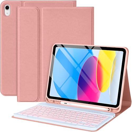COO for iPad A16 11th 10th Generation Case with Keyboard, Detachable Wireless Bluetooth Keyboard Case with Pencil Holder for iPad 11 inch 2025 10th Gen 10.9 Inch 2022 - Image 1