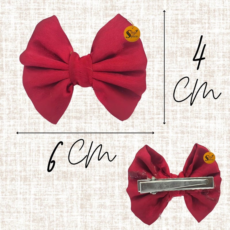 Sage Square Cute Pet Hair Bow Clip | Handmade for Dogs & Cats | Stylish Topknot & Grooming Accessory | Fancy Look for Weddings, Festivals & Celebrations | Great Gift Idea (Maroon) - Image 3