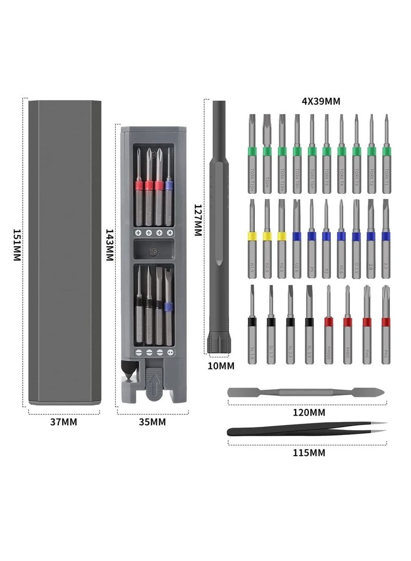 30 in 1 Precision Screwdriver Set,Magnetic Screwdriver Bits,Precision Screwdriver Kit Repair Tools For Iphone, Tablet, Xbox, Ps4, Watch, Eyeglass Repair Tool Kit - Image 2