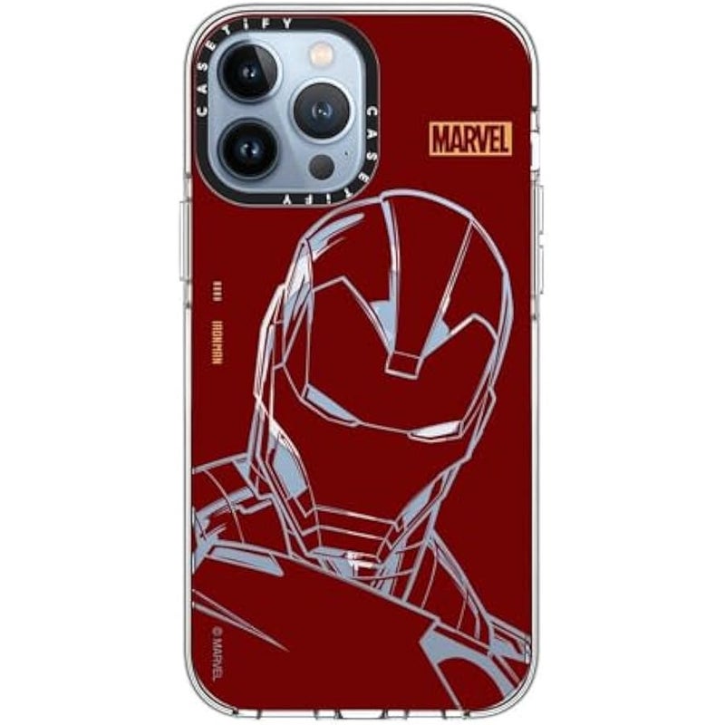 Casetify Clear iPhone 13 Pro Max Case 【Iron Man Co-Lab/Not Yellowing / 6.6ft Drop Protection/Compatible with Magsafe】 - Iron Man - Red - Clear - Image 2