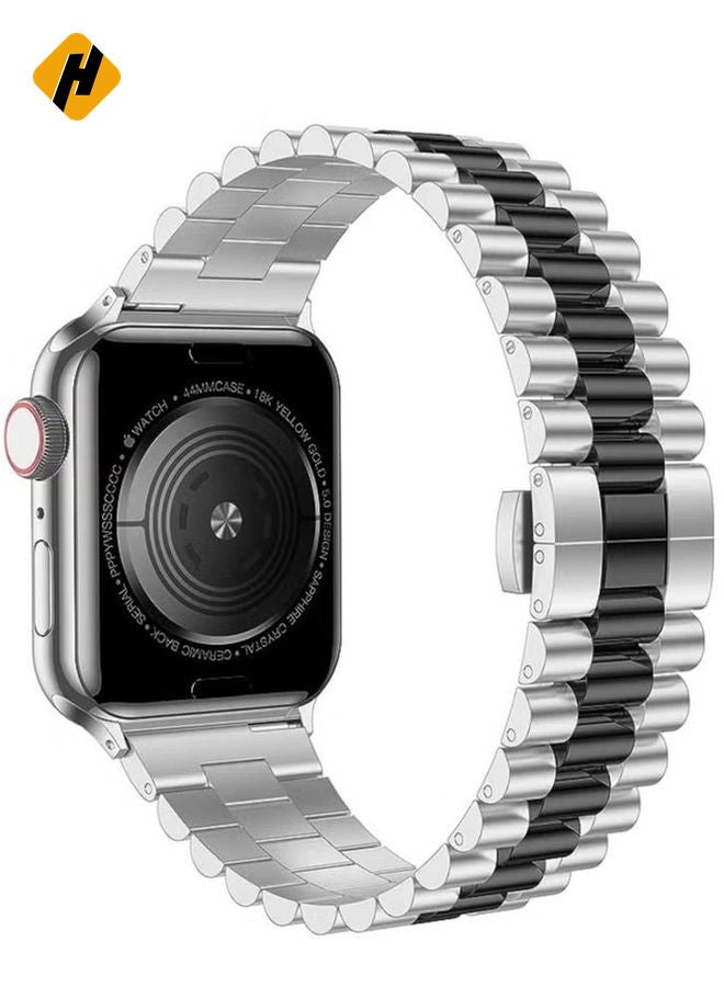 HuHa Replacement Band Compatible with Apple Watch 45mm Stainless Steel Solid Strap Metal Bracelet for Apple Watch Series 7/  - Image 2