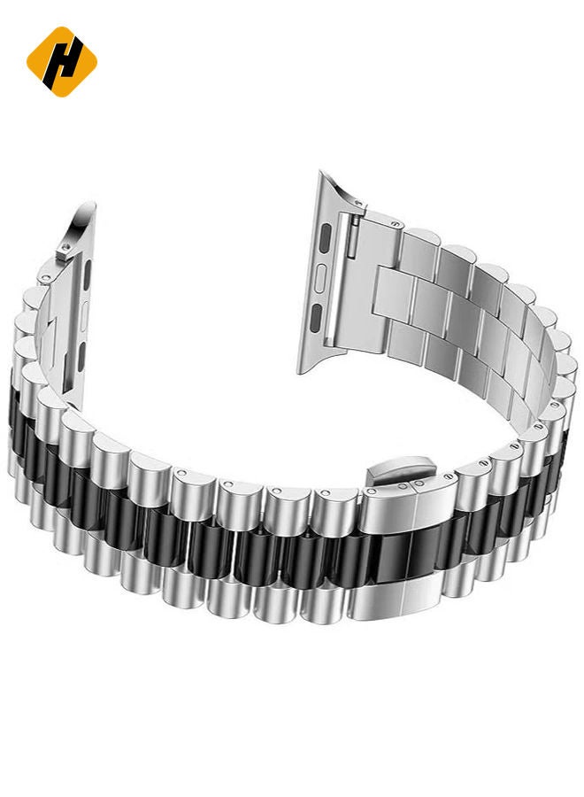 HuHa Replacement Band Compatible with Apple Watch 45mm Stainless Steel Solid Strap Metal Bracelet for Apple Watch Series 7/  - Image 3