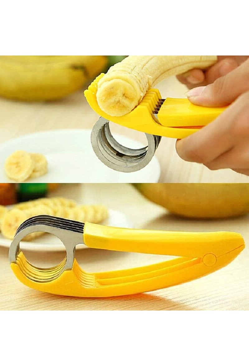 Generic - Altheqa Banana Slicer, Banana Cutter Stainless Steel, Banana Cutter Slicer, Handheld Fruit Tools, Multifunctional Slicer, for Vegetable Kitchen Tools Kitchen Accessories - Image 1
