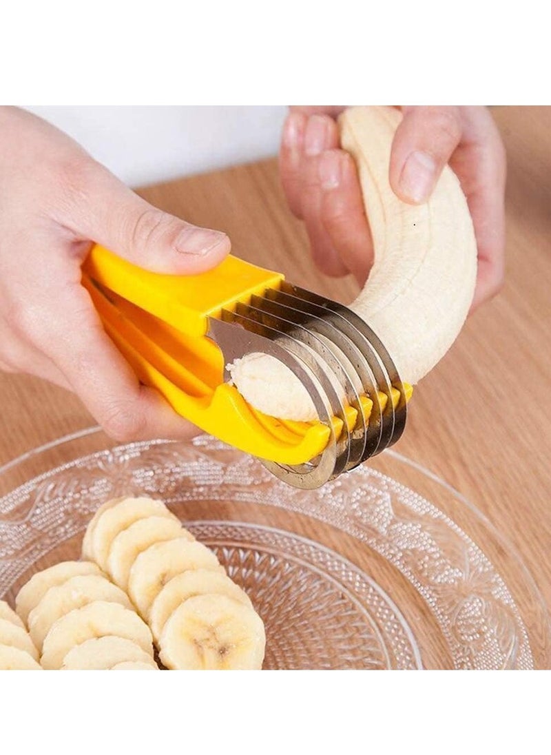 Generic - Altheqa Banana Slicer, Banana Cutter Stainless Steel, Banana Cutter Slicer, Handheld Fruit Tools, Multifunctional Slicer, for Vegetable Kitchen Tools Kitchen Accessories - Image 1