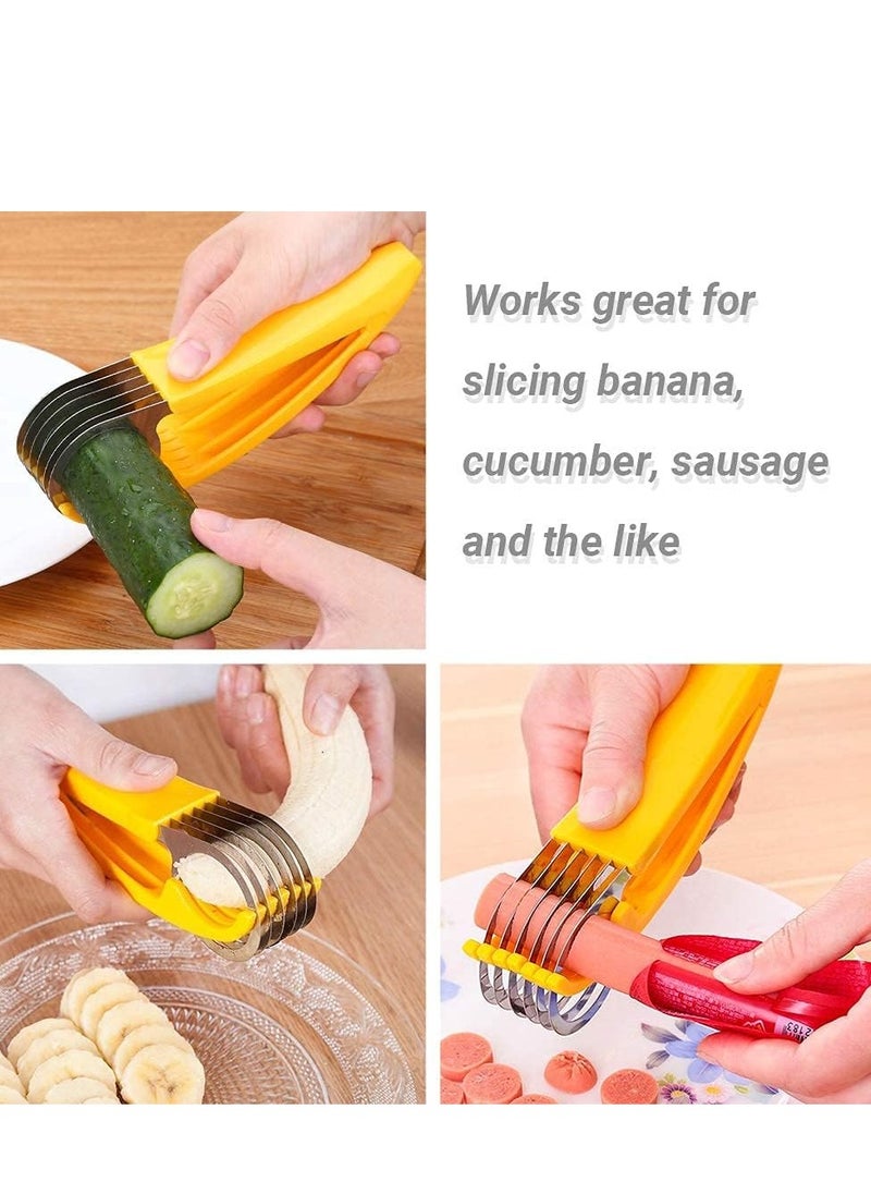 Generic - Altheqa Banana Slicer, Banana Cutter Stainless Steel, Banana Cutter Slicer, Handheld Fruit Tools, Multifunctional Slicer, for Vegetable Kitchen Tools Kitchen Accessories - Image 1