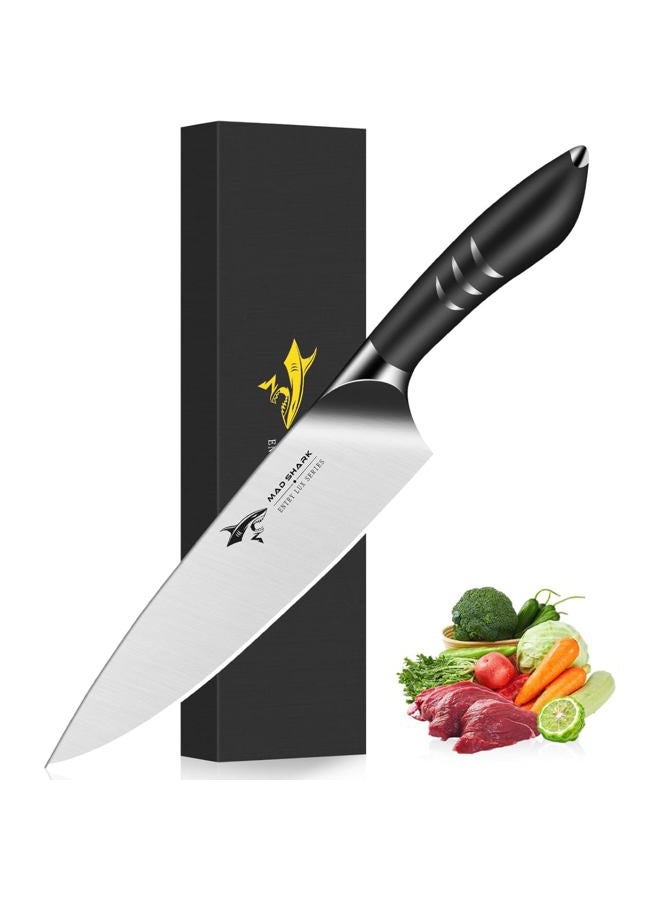 MAD SHARK Chef Knife 8 inch Chopping Knife High Carbon Stainless Steel Shark Chef's Knives with Ergonomic Handle, Cooking Knife with Gift Box, Birthday Gifts for Mom/Dad, Black - Image 1