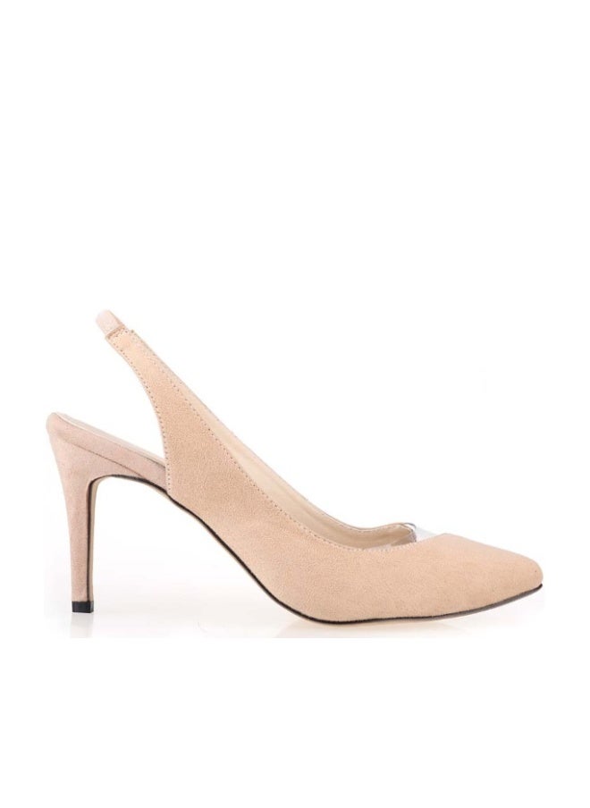 Pointed Toe Candy Color Low-Cut Low-Vamp Mid Heel Bridesmaid Wedding Shoes 8cm Nude - Image 1