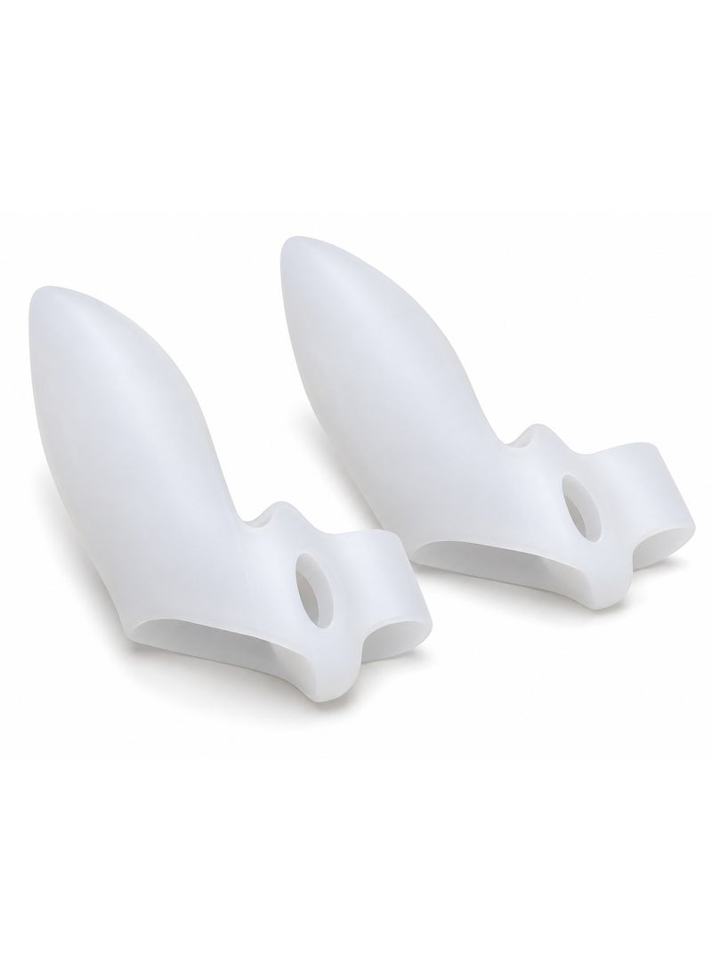 MR Silicone Bunion Corrector & Gel Toe Separator with Side Shield Protector for Hallux Valgus Relief (1 Pair) - White - Image 1