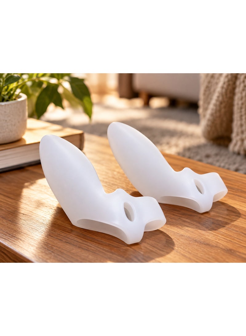 MR Silicone Bunion Corrector & Gel Toe Separator with Side Shield Protector for Hallux Valgus Relief (1 Pair) - White - Image 3