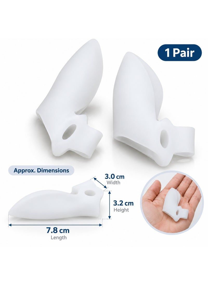 MR Silicone Bunion Corrector & Gel Toe Separator with Side Shield Protector for Hallux Valgus Relief (1 Pair) - White - Image 4