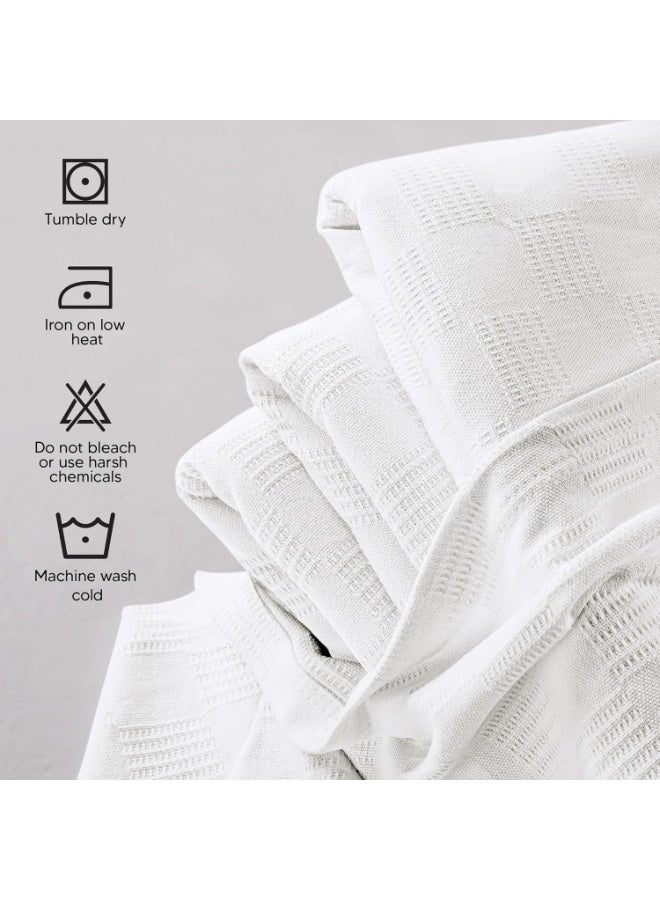 Utopia Bedding 100% Cotton Blanket (King Size - 90x108 Inches) 350GSM Lightweight Thermal Blanket, Soft Breathable Blanket for All Seasons (White) - Image 3
