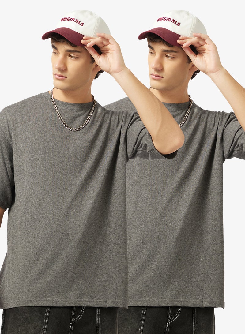 Seventy Five Basics Pack of 2 Regular Fit T-Shirt - Image 1