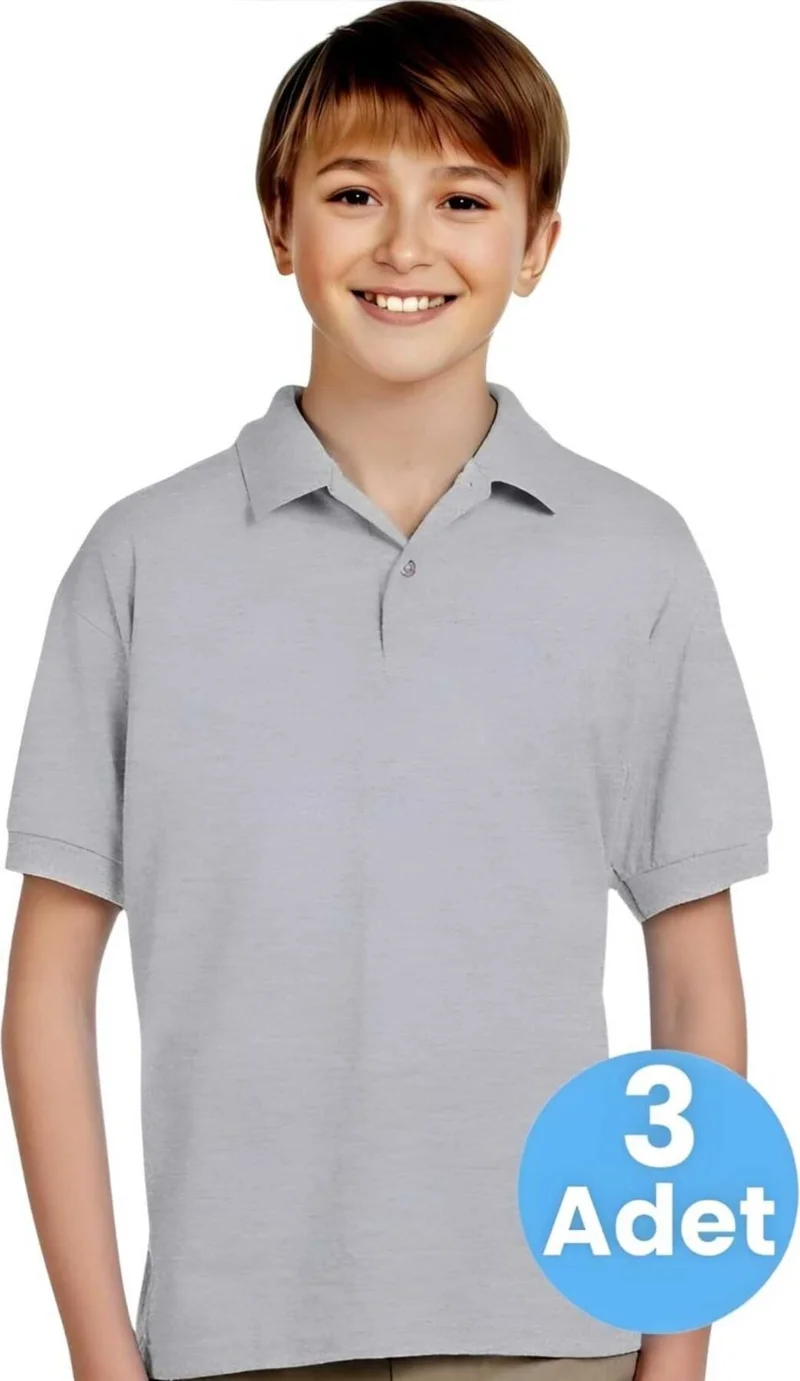 Tezzgelsin 3-Piece Boys Cotton Polo Collar T-Shirt Daily and School Uniform School T-Shirt