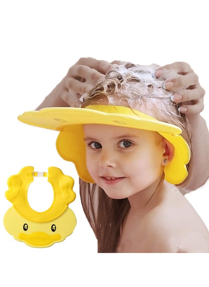 MIXDE 3 PCS Baby Silicone Adjustable Shower Cap and Infant Bath Washing Hair Shampoo Cup with Toddler Scalp Massager Shampooing Brush  - Image 1