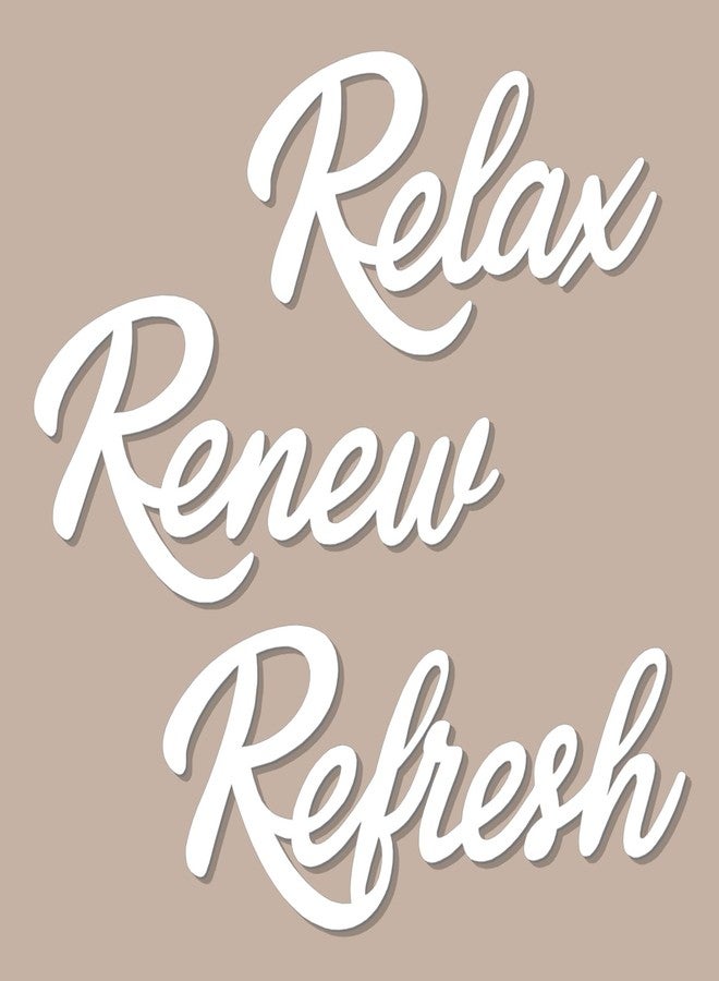 KOYILTD 3 Pieces Bathroom Decor Wooden Bathroom Sign,Relax Renew Refresh Sign (White) - Image 1