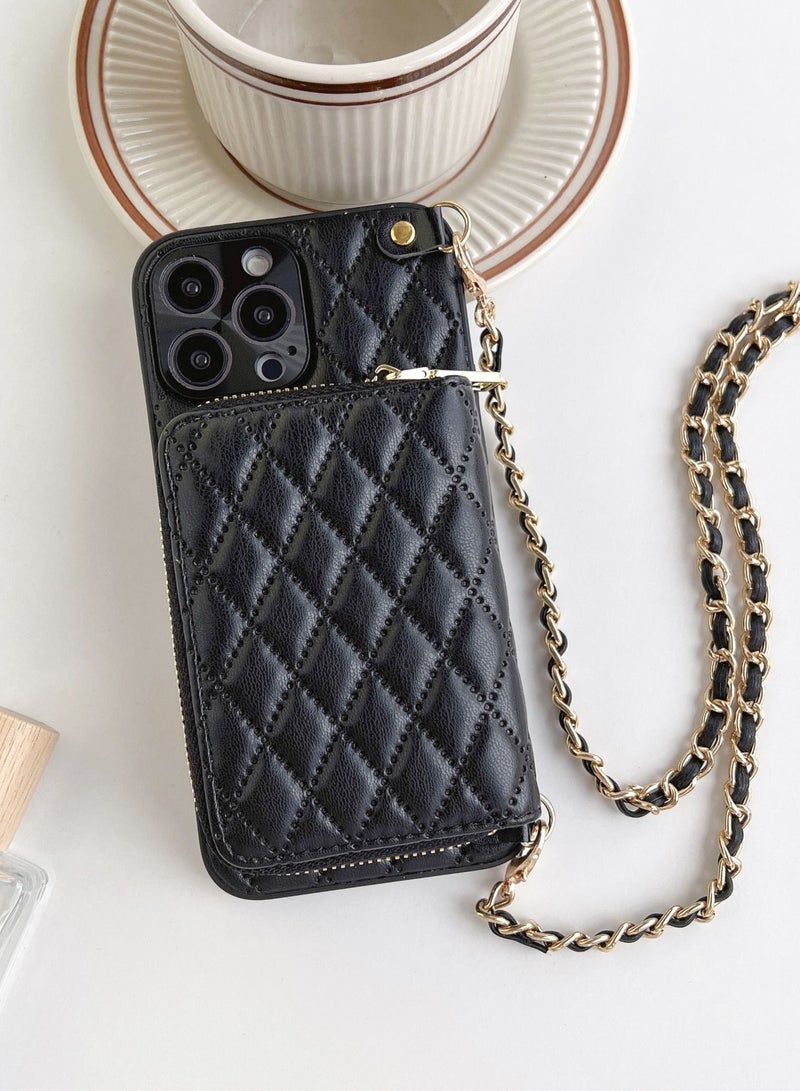 Suteni Crossbody Strap Back Cover Card Slots Leather Phone Case for iPhone 