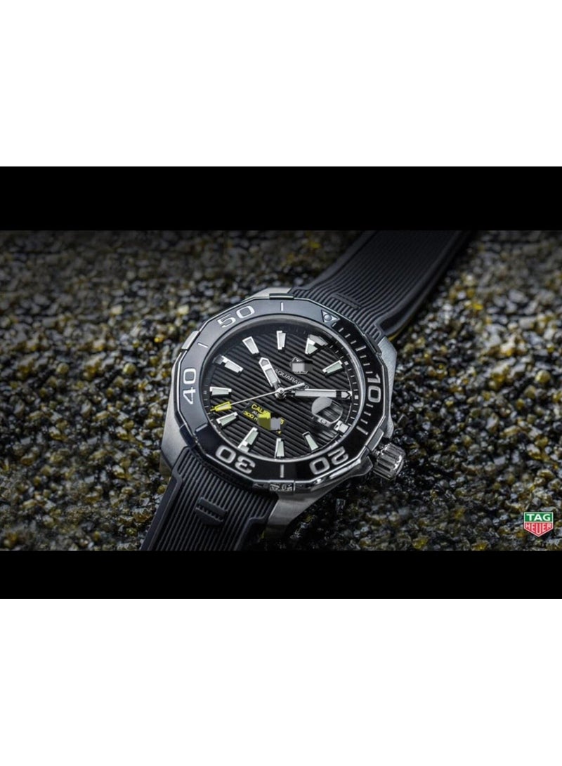 Aquaracer 300M Automatic Calibre 5 Ceramic Bezel Black Rubber Strap Men's Watch 