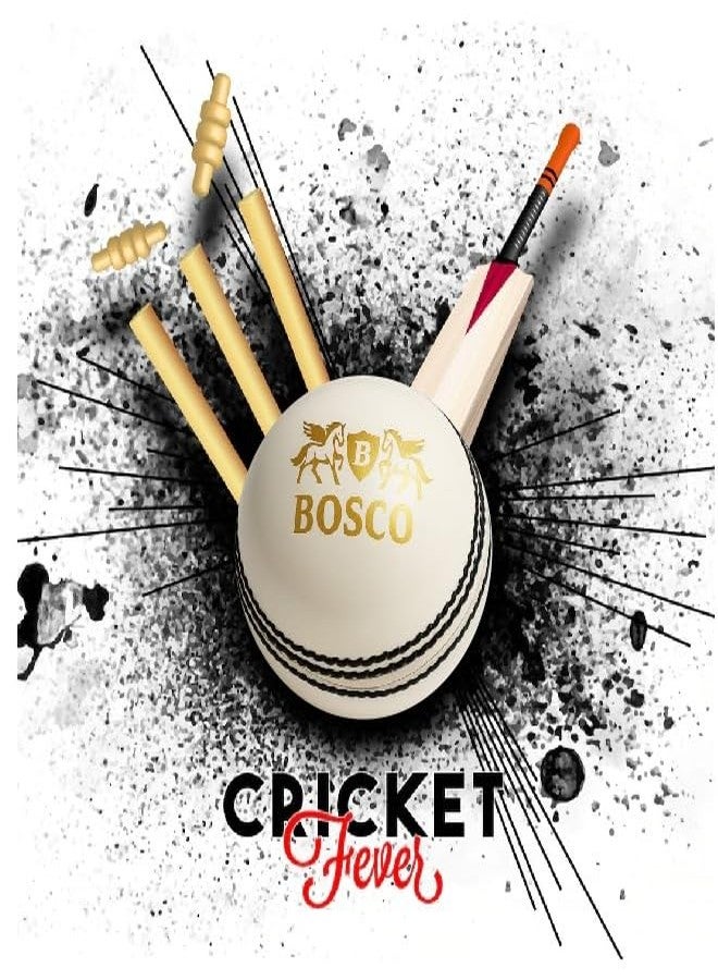 BOSCO Professional Leather Cricket Ball, White, Hand-Stitched, Premium Grade for Test, ODI, T20, Practice Matches - Image 2