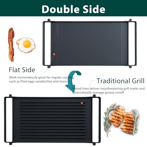 Anniparts WB31X24998 WB31X24738 Stove Griddle Replacement Parts for GE Gas Stove Griddle Plate JXGRILL1 Reversible Cast Iron Griddle Pan Gas Cooktop JGS760SPSS JGBS66REK4SS GE Appliance Accessories 1 Pack - Image 5