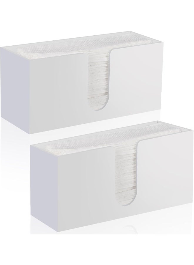 TPGP 2Pcs White Paper Towel Dispenser Countertop Acrylic Paper Towel Holder For Bathroom Folded Paper Towel Dispenser Clear Trifold Paper Napkin Holder For Z-Fold C-Fold Multifold Trifold - Home Kitchen - Image 1