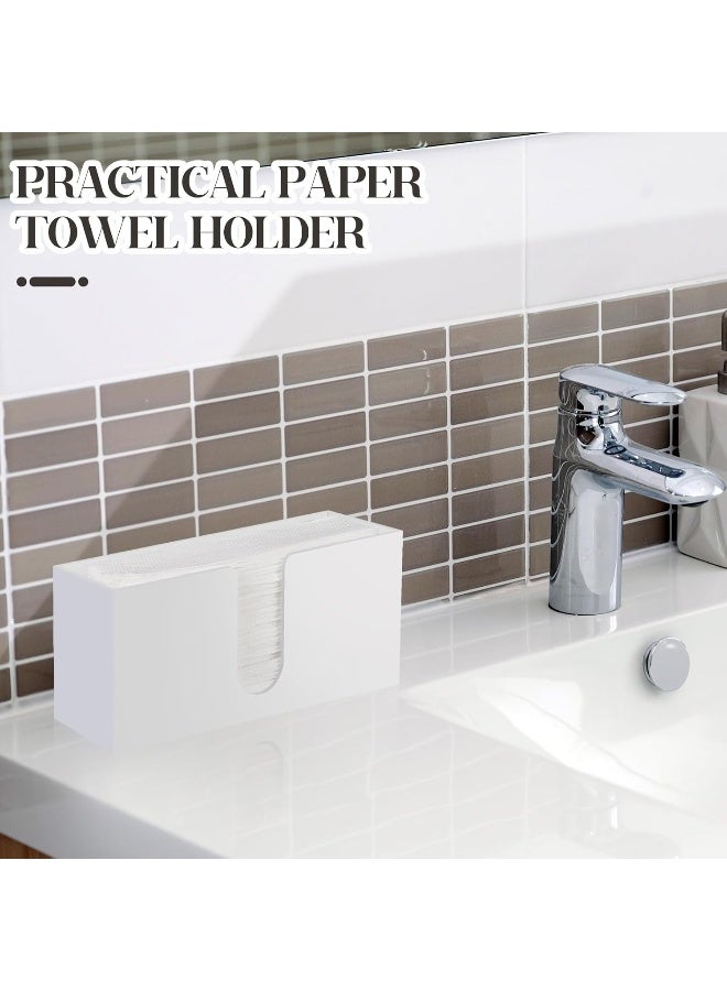 TPGP 2Pcs White Paper Towel Dispenser Countertop Acrylic Paper Towel Holder For Bathroom Folded Paper Towel Dispenser Clear Trifold Paper Napkin Holder For Z-Fold C-Fold Multifold Trifold - Home Kitchen - Image 5