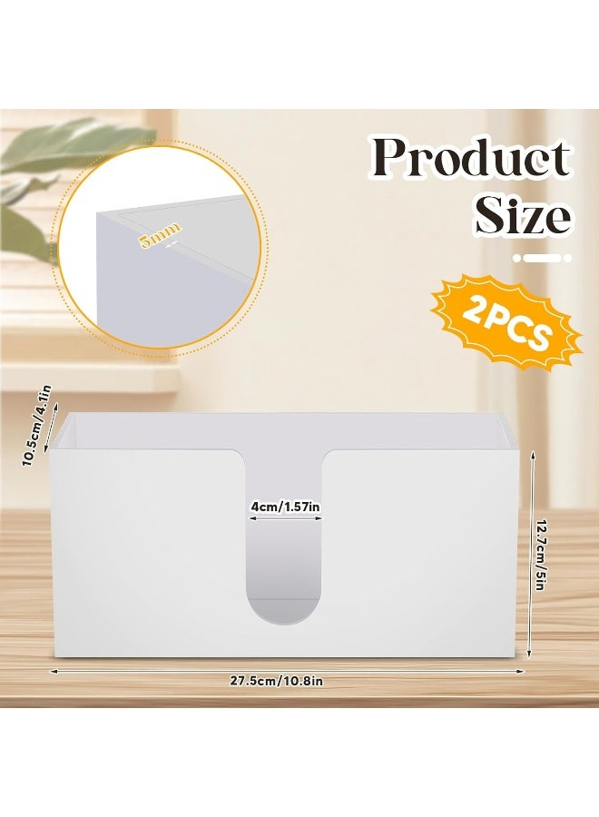 TPGP 2Pcs White Paper Towel Dispenser Countertop Acrylic Paper Towel Holder For Bathroom Folded Paper Towel Dispenser Clear Trifold Paper Napkin Holder For Z-Fold C-Fold Multifold Trifold - Home Kitchen - Image 3