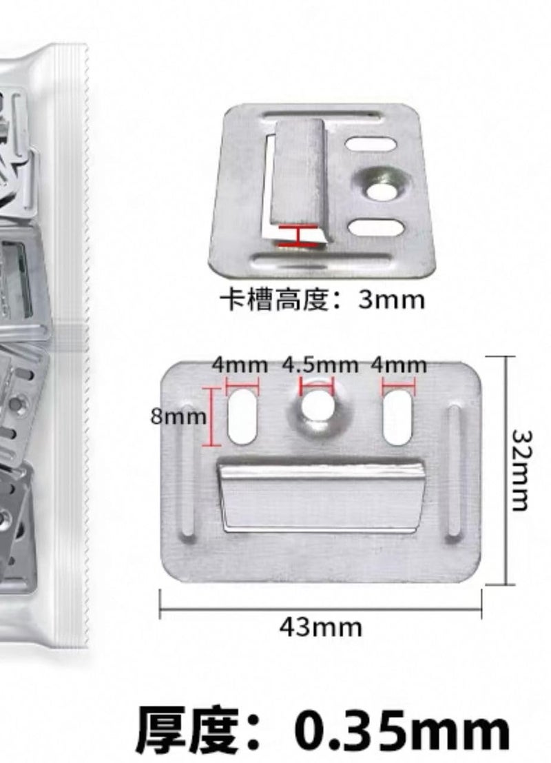 3D CARPENTER POINT Stainless Steel Louver Clips for PVC Wall Panels | Interlocking Mounting Brackets for Furniture & Interior Panel Fixing | Silver Finish | Pack of 100 - Image 5