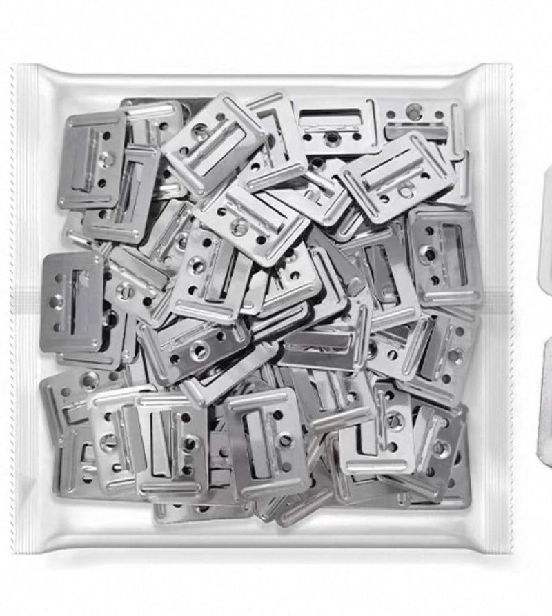 3D CARPENTER POINT Stainless Steel Louver Clips for PVC Wall Panels | Interlocking Mounting Brackets for Furniture & Interior Panel Fixing | Silver Finish | Pack of 100 - Image 1