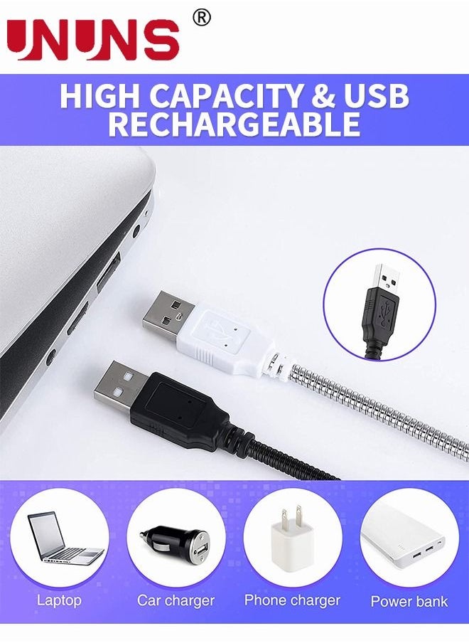 2 Pieces USB LED Light USB Light for Laptop Keyboard Light Gooseneck Light Computer Light Flexible Stick Dimmable LED Lamp Touch Switch for Reading Book