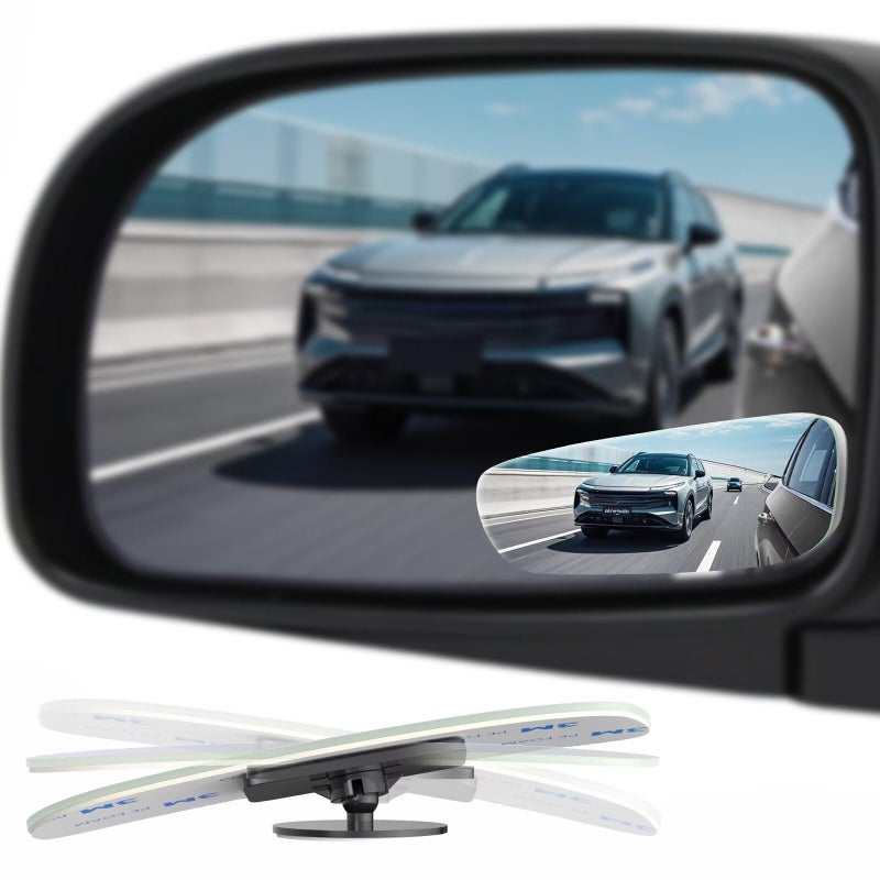BFXM Blind Spot Mirrors 2 Pack, Frameless Side Mirror Blindspot Convex HD Glass Car Accessories, Side View Mirror Blindspot with Wide Angle Adjustable Stick for Car SUV and Trucks - Image 1