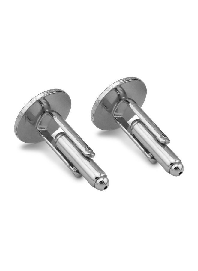 GRAPHICS & MORE - Marines Usmc Eagle Globe Anchor On Blue Officially Licensed Round Cufflink Set Silver Color - Image 1
