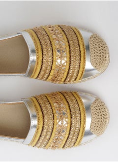 Jove JOVE Women's Casual Espadrilles GOLD/SILVER  - Image 4
