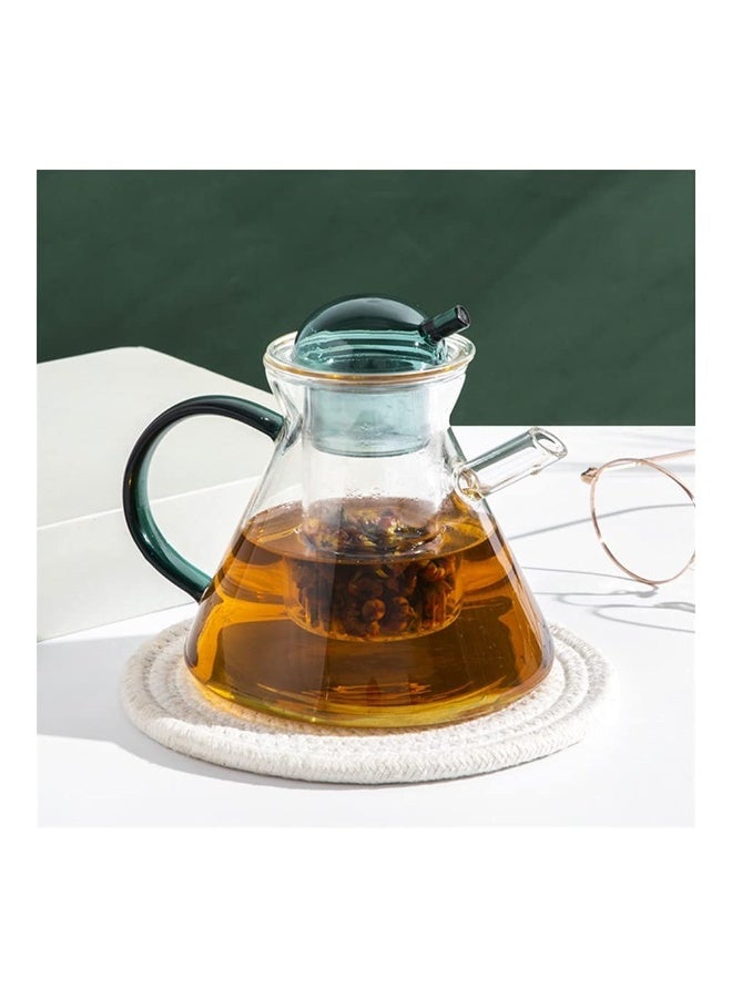 إبريق شاي وقهوة زجاجي مقاوم للحرارة بسعة 500 مل مع فلتر زجاجي شفاف قابل للإزالة وغطاء ملون، مصنوع من زجاج البورسليكات المقاوم للحرارة، مثالي لتحضير الشاي والأعشاب والقهوة، إبريق تقديم أنيق للمنزل والسفر والتخييم، تصميم عصري بمقبض زجاجي آمن وسهل الاستخدام - Image 3