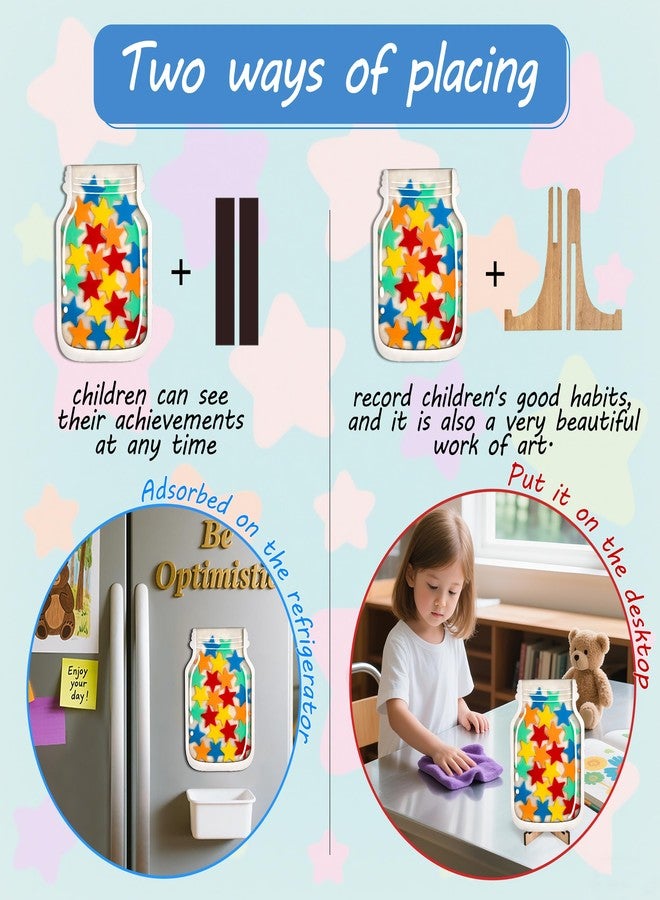 AOFEGRLT Magnetic Reward Jar for Classroom & Kids - Star Jar Incentive System, Potty Training Chart with Tokens, Behavior Management Tool, Boys & Girls - Image 2