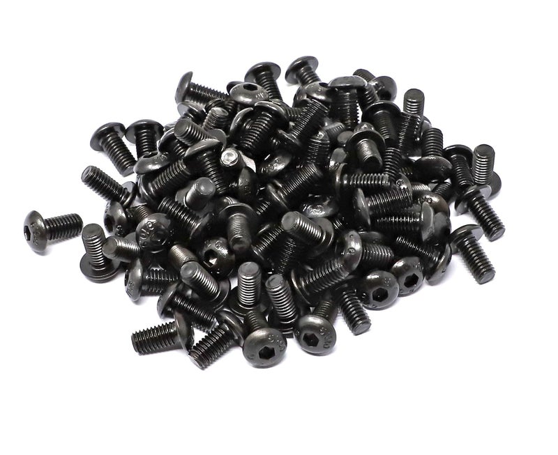 iexcell 100 Pcs M5 x 10mm Thread Pitch 0.8 mm Alloy Steel 10.9 Grade Hex Socket Button Head Cap Screws Bolts Kit, Black Oxide Finish - Image 2