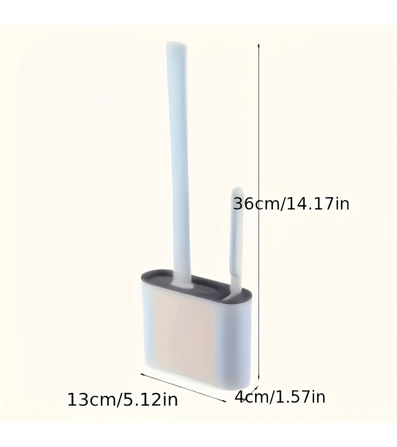Gray Wall Mounted Toilet Brush Set Easy Clean Bathroom Accessory - Image 3