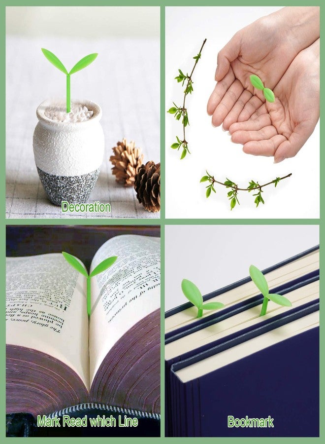 Heetobcos YKING Sprout Little Green Bookmarks Silicone Grass Buds Creative Green Bookmarks, Gifts for Book Lovers Reading, Set of 8 - Image 5