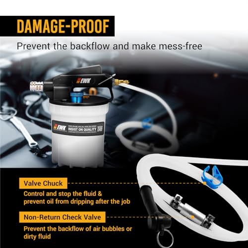 EWK 22 Pcs 2L Pneumatic Vacuum Brake Fluid Bleeder Extractor Pump with 17 Adapters & 2 Bleeding Hoses - Image 5