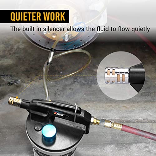 EWK 22 Pcs 2L Pneumatic Vacuum Brake Fluid Bleeder Extractor Pump with 17 Adapters & 2 Bleeding Hoses - Image 4