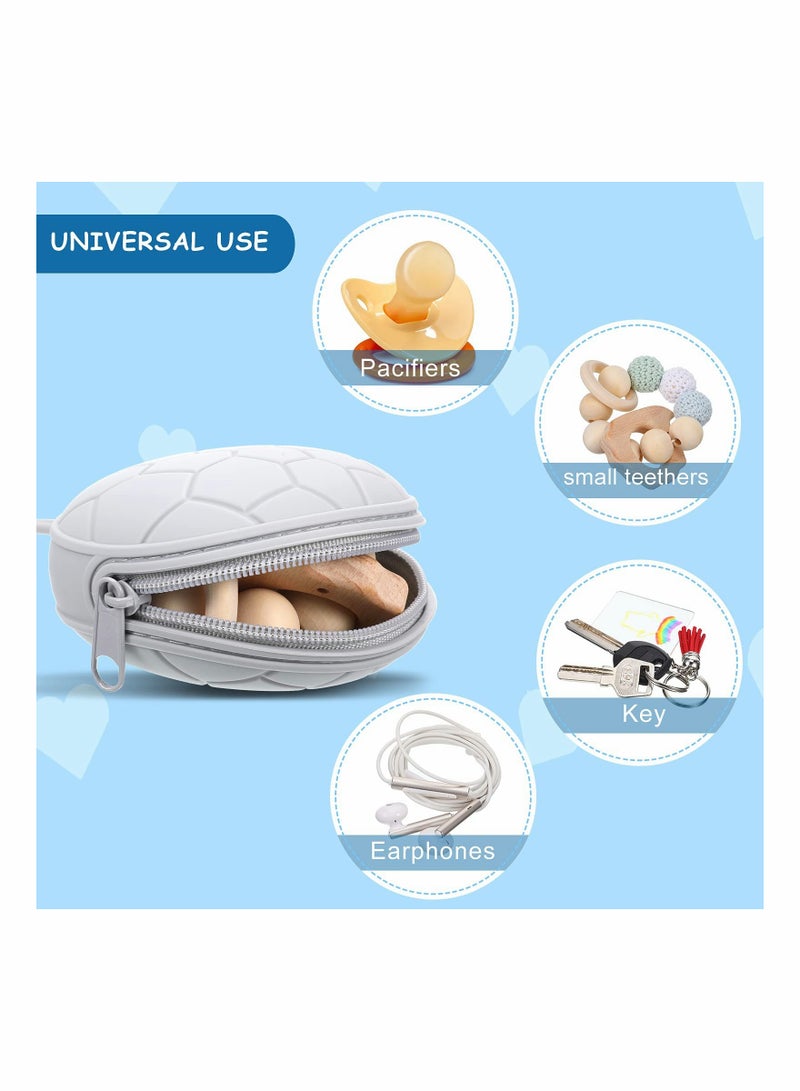 4-Pack Pacifier Holder Case with Silicone Covers & Clear Storage Box, Easy to Clean Pouch for Baby Pacifiers - Image 4