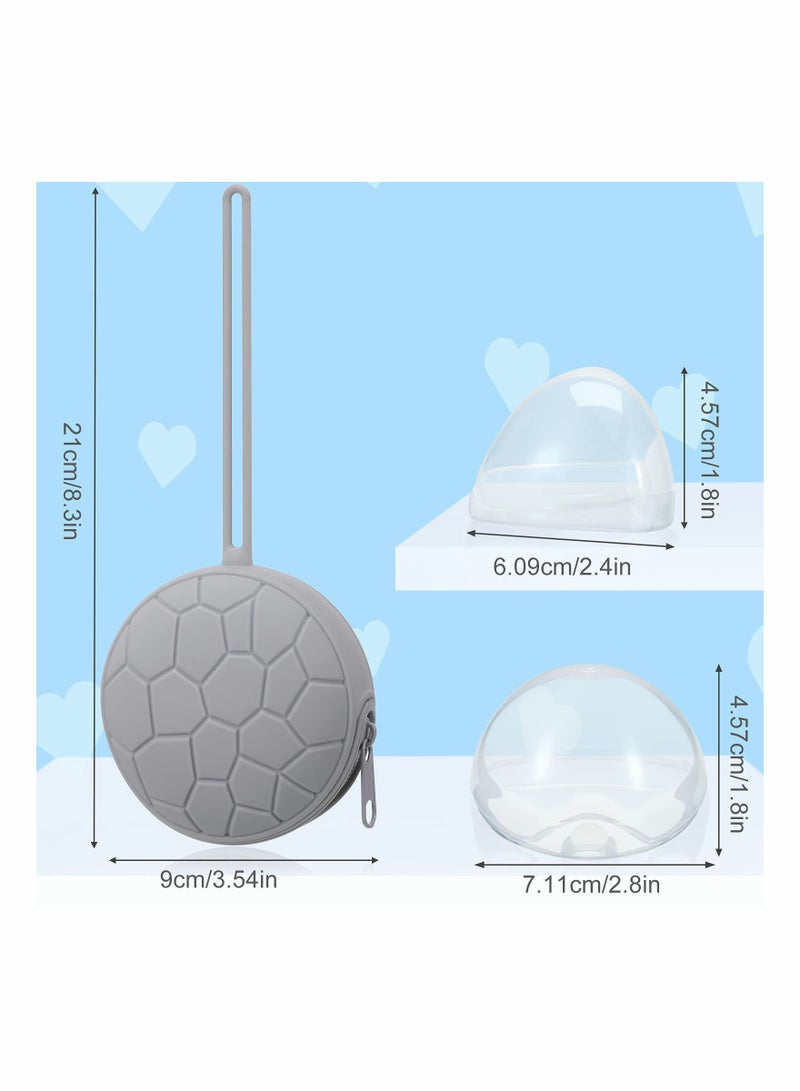 4-Pack Pacifier Holder Case with Silicone Covers & Clear Storage Box, Easy to Clean Pouch for Baby Pacifiers - Image 2
