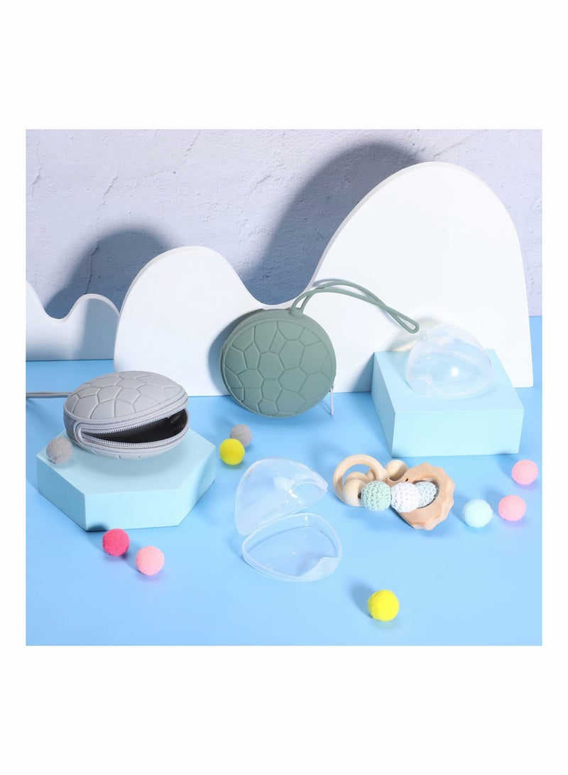 4-Pack Pacifier Holder Case with Silicone Covers & Clear Storage Box, Easy to Clean Pouch for Baby Pacifiers - Image 5