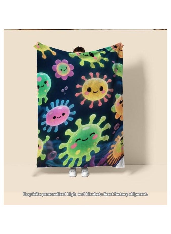 general Children's or student cartoon flannel thin blanket (warm and comfortable, suitable for sleep, games) 100cm*150cm - 1071 - Image 1